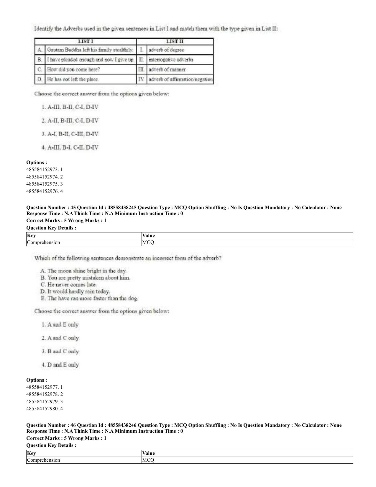 CUET 2023 English Bengali Shift 3 Question Papers - 23 Jul 2023 - Page 28