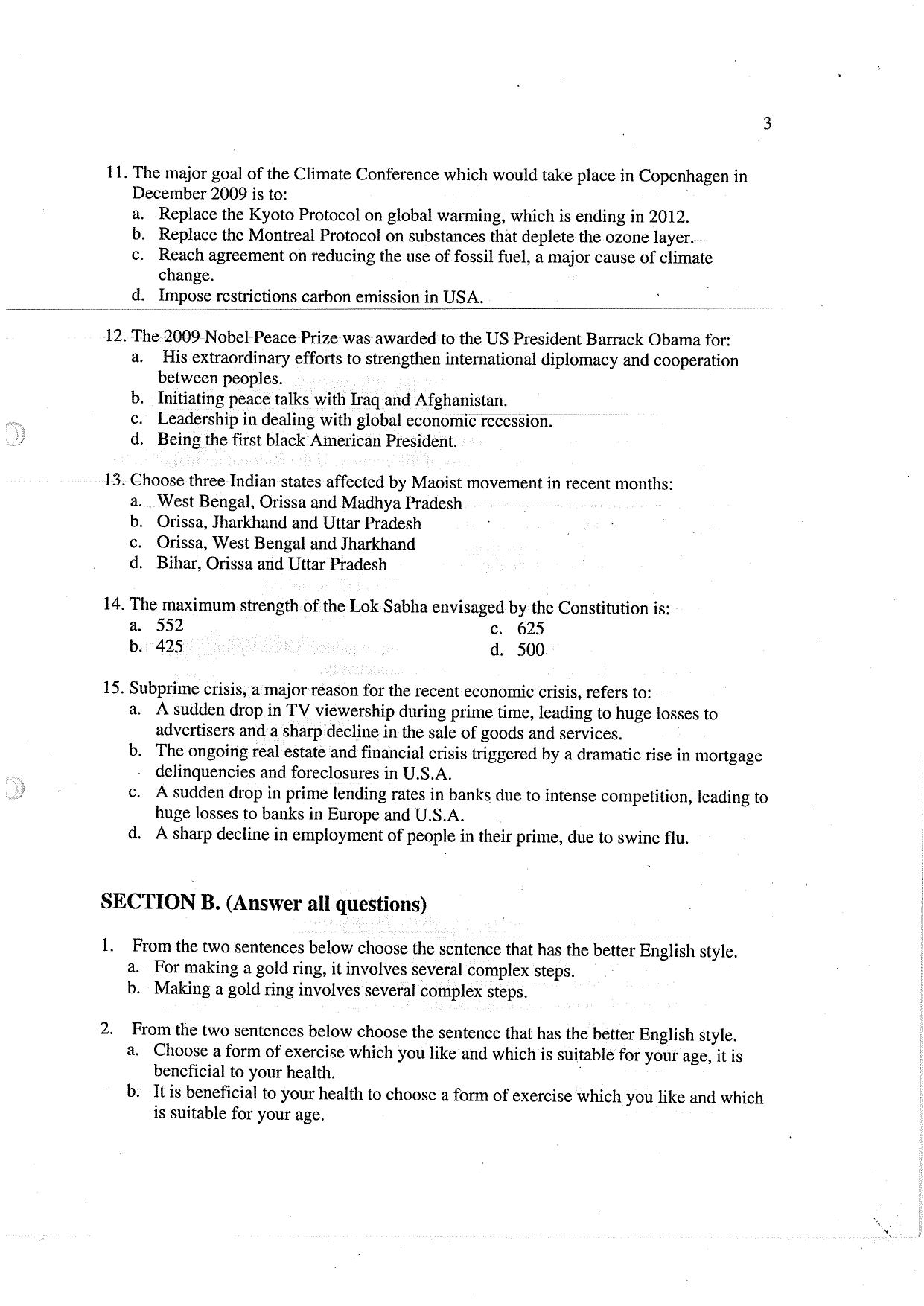 JGEEBILS Wildlife Biology & Conservation Question Paper 2010 - Page 3