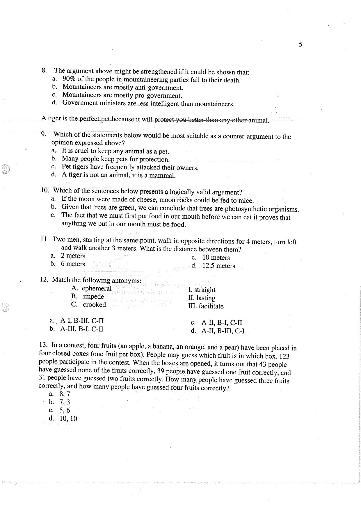 JGEEBILS Wildlife Biology & Conservation Question Paper 2010 - Page 5