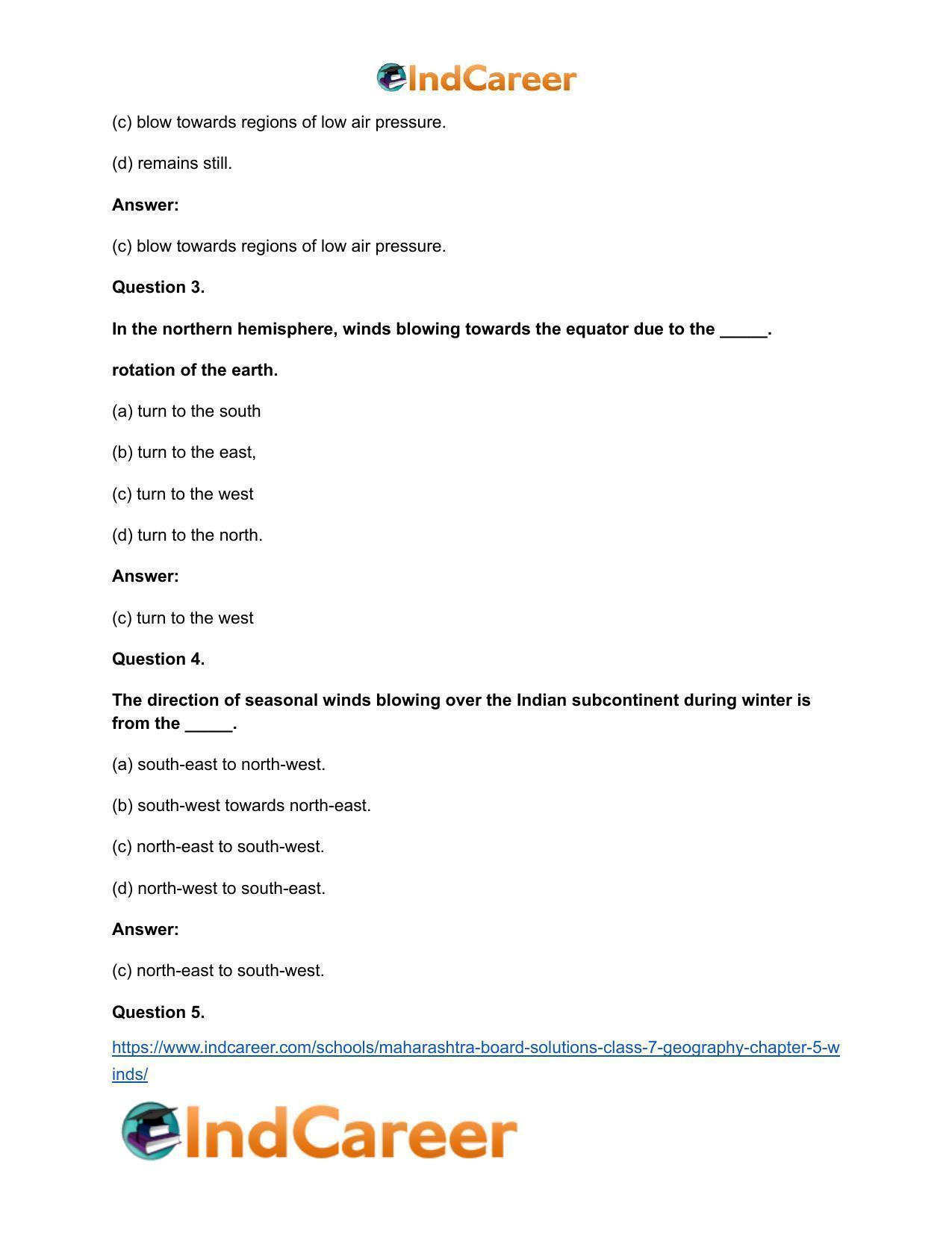 Maharashtra Board Solutions Class 7-Geography: Chapter 5- Winds - Page 3