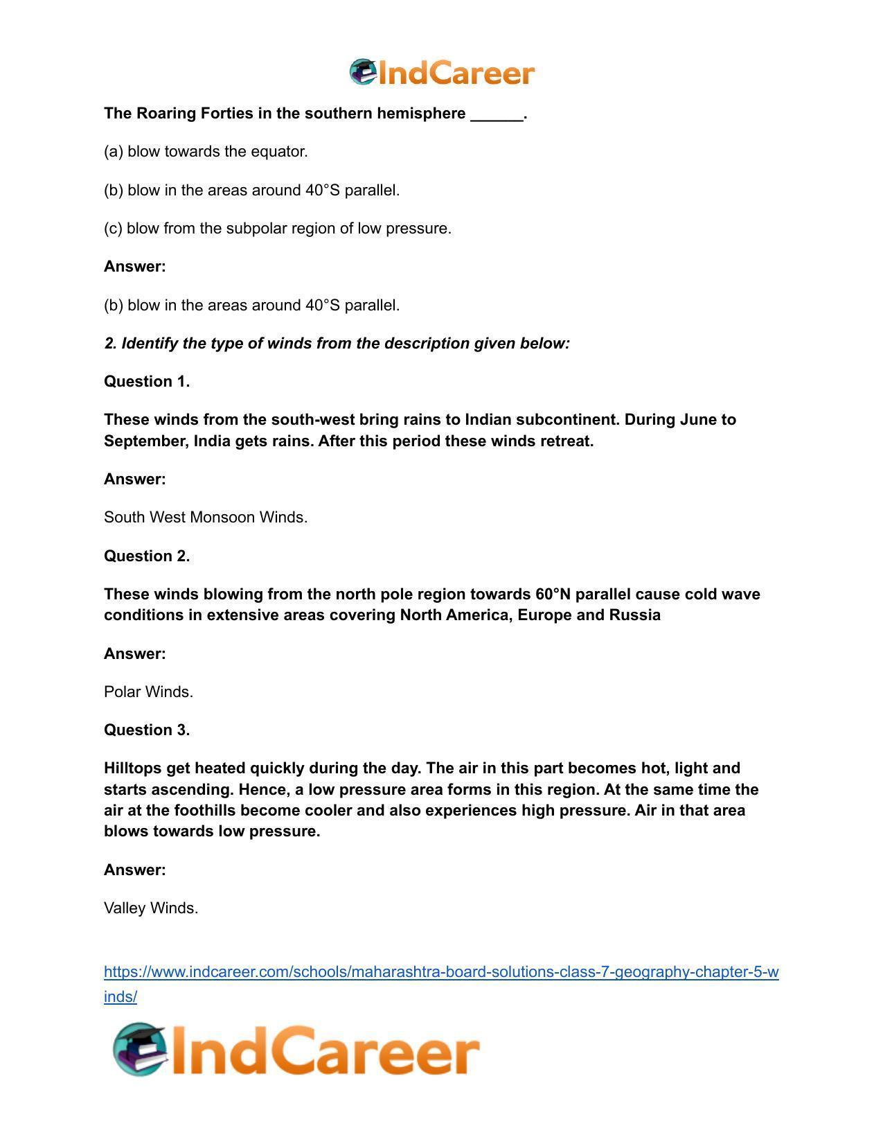 Maharashtra Board Solutions Class 7-Geography: Chapter 5- Winds - Page 4