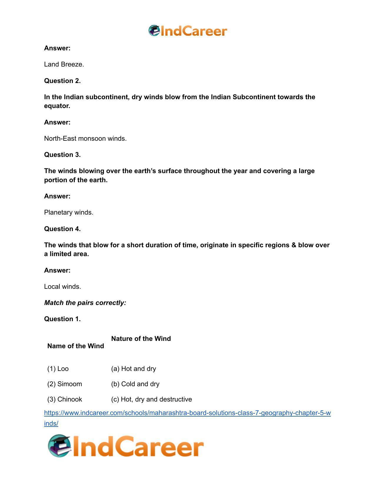 Maharashtra Board Solutions Class 7-Geography: Chapter 5- Winds - Page 25