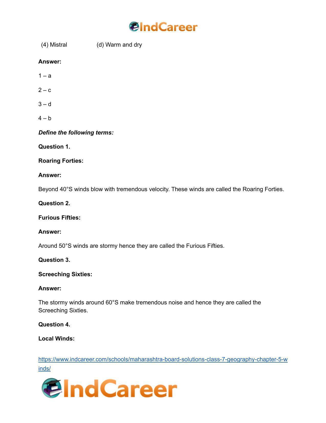 Maharashtra Board Solutions Class 7-Geography: Chapter 5- Winds - Page 26