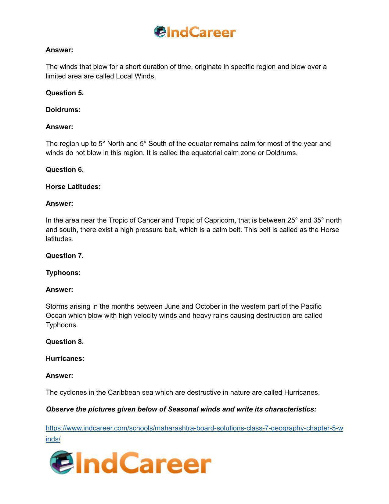 Maharashtra Board Solutions Class 7-Geography: Chapter 5- Winds - Page 27