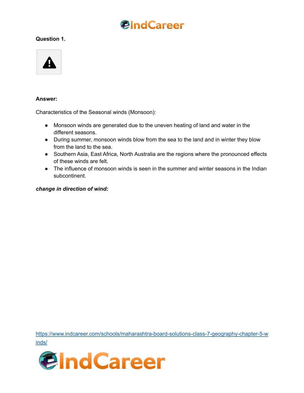 Maharashtra Board Solutions Class 7-Geography: Chapter 5- Winds - Page 28