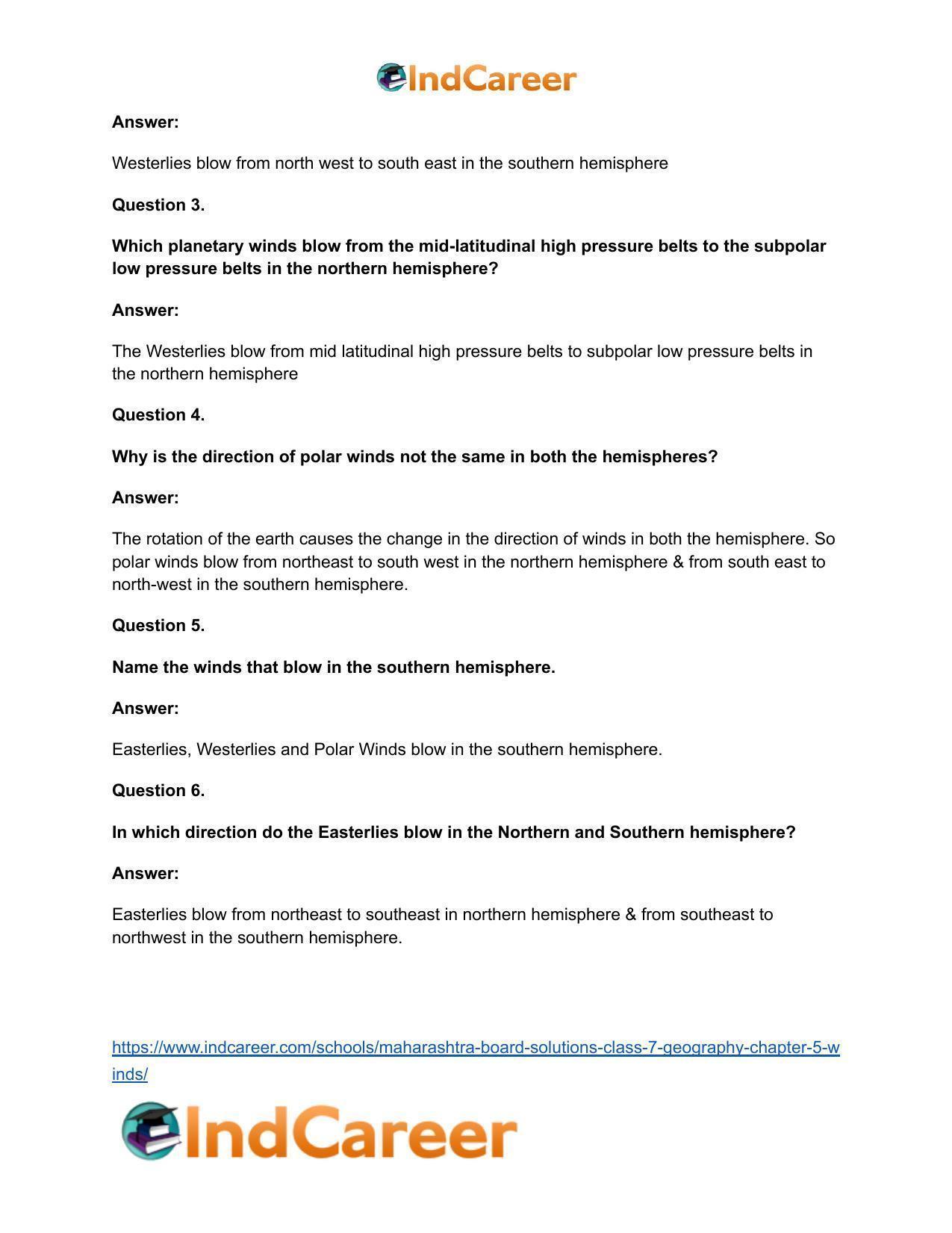 Maharashtra Board Solutions Class 7-Geography: Chapter 5- Winds - Page 36