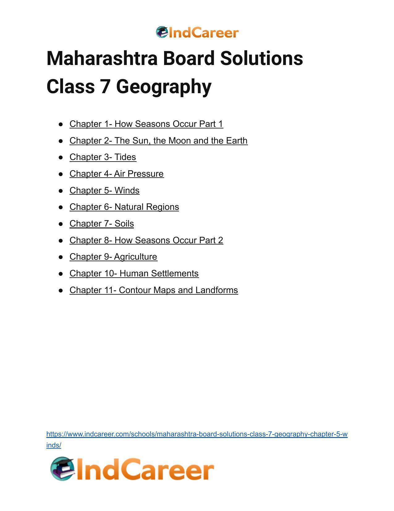 Maharashtra Board Solutions Class 7-Geography: Chapter 5- Winds - Page 38