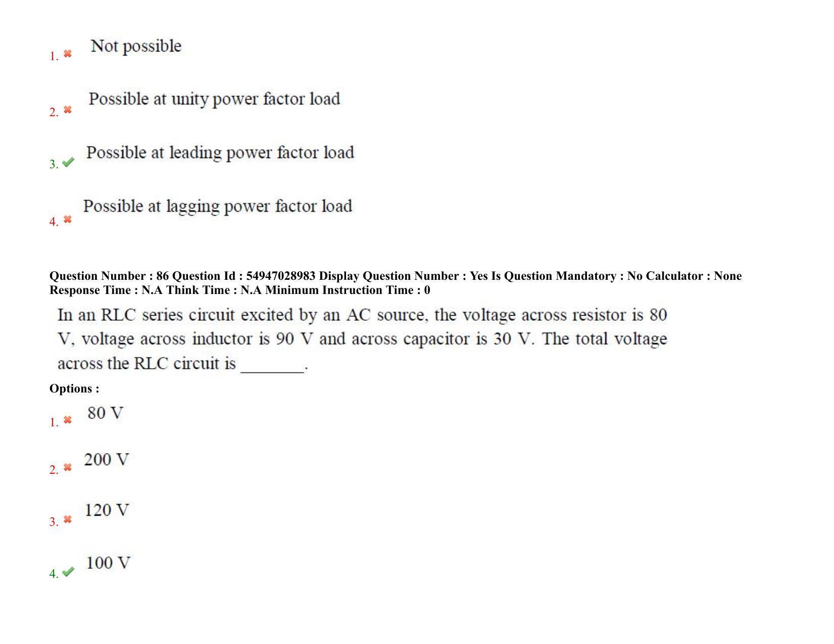 AP RCET 2022: Electrical Engineering - 19-10-2022 (Wednesday) Session-II Question Paper With keys - Page 66