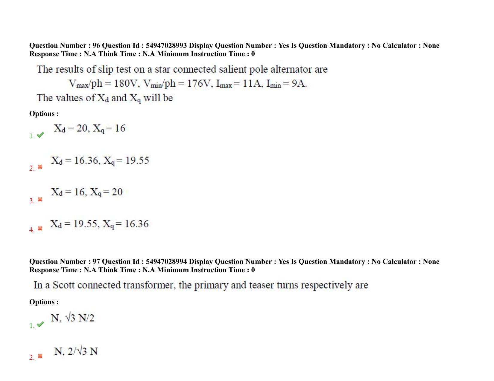 AP RCET 2022: Electrical Engineering - 19-10-2022 (Wednesday) Session-II Question Paper With keys - Page 73