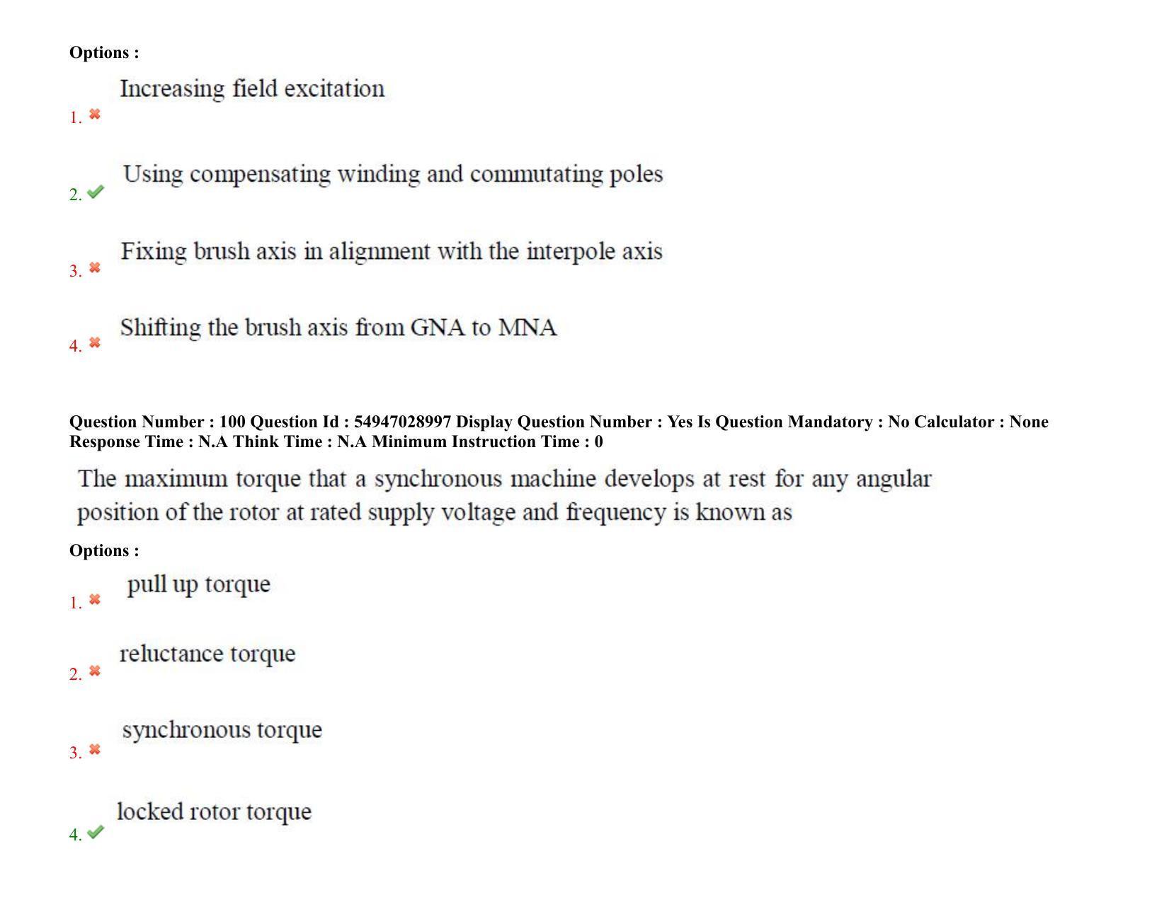 AP RCET 2022: Electrical Engineering - 19-10-2022 (Wednesday) Session-II Question Paper With keys - Page 75
