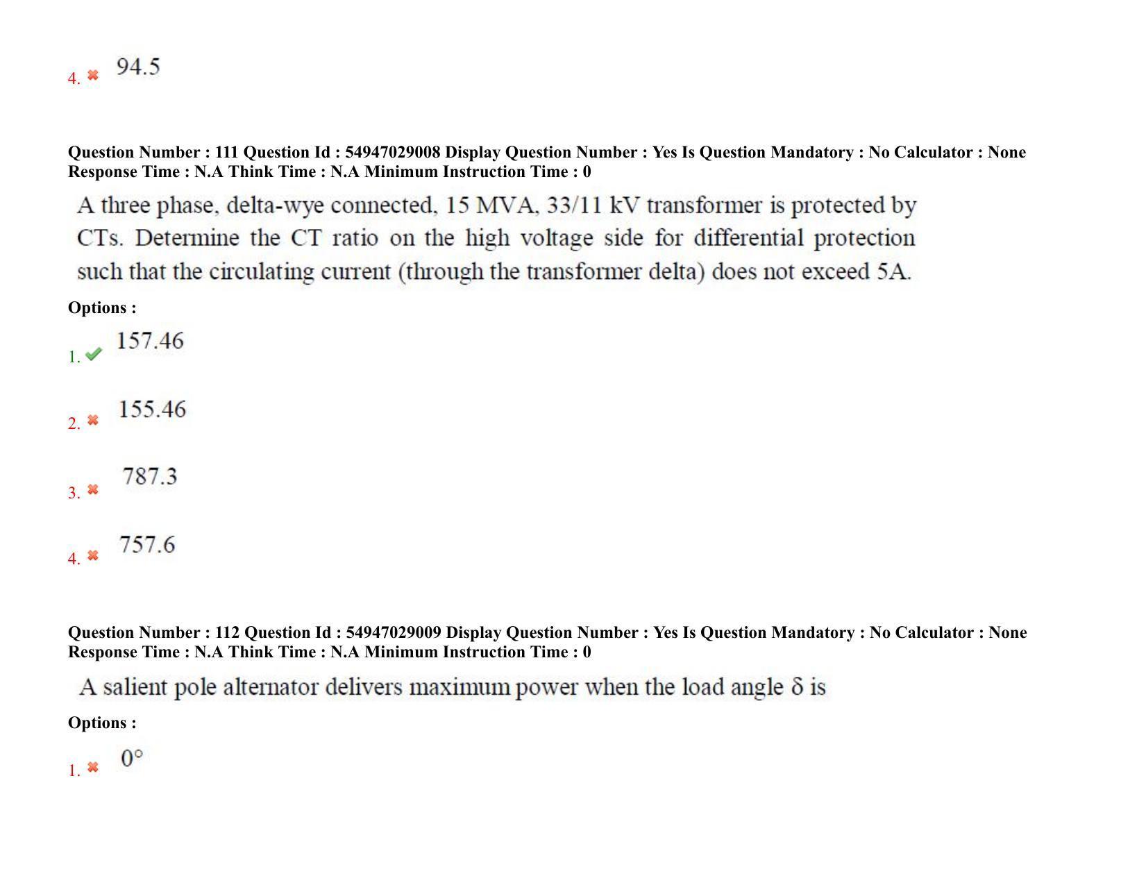 AP RCET 2022: Electrical Engineering - 19-10-2022 (Wednesday) Session-II Question Paper With keys - Page 82
