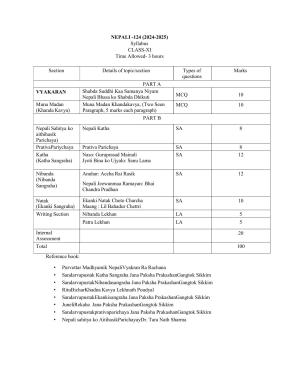CBSE Class XI & XII Nepali Syllabus
