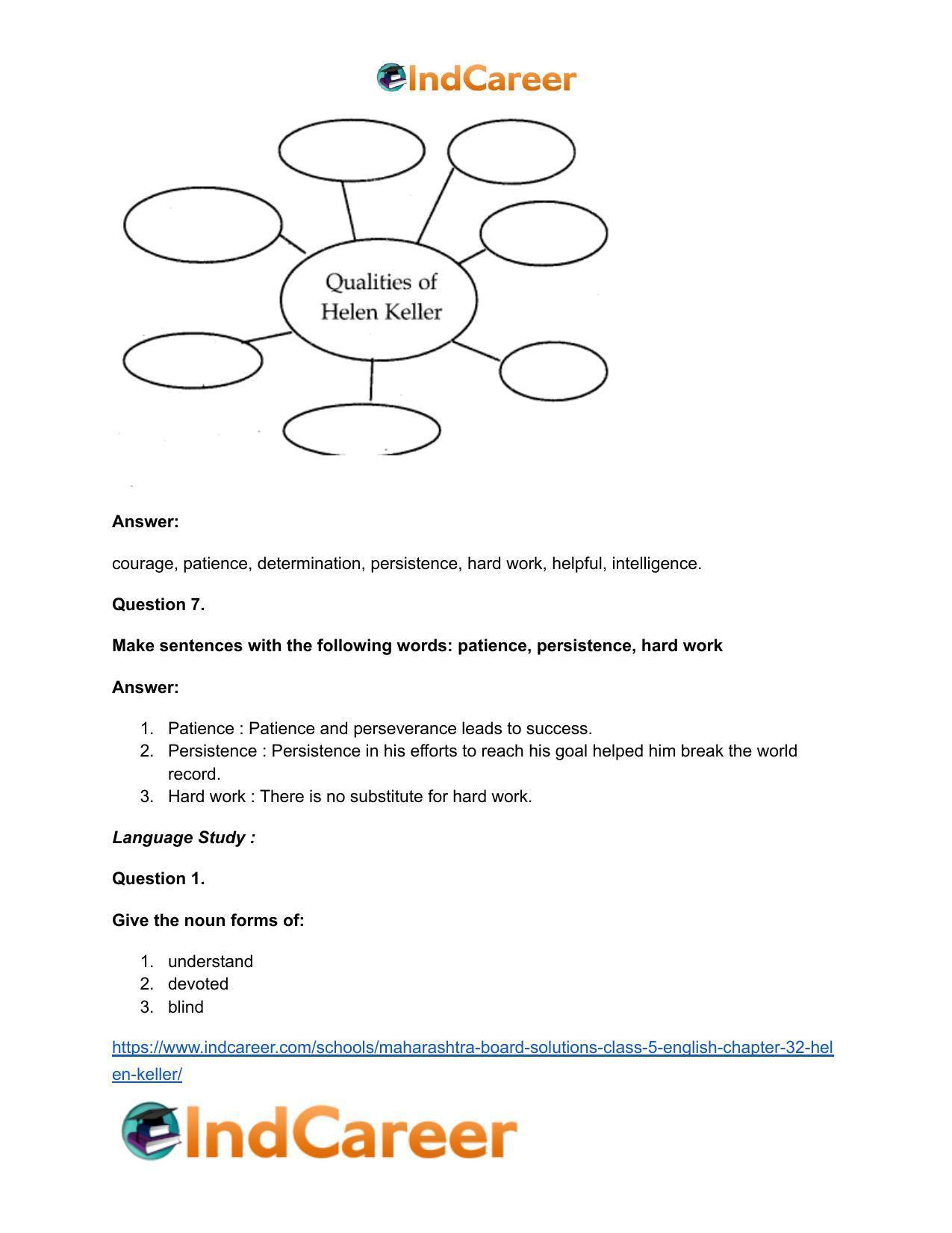 Maharashtra Board Solutions Class 5-English: Chapter 32- Helen Keller - Page 6