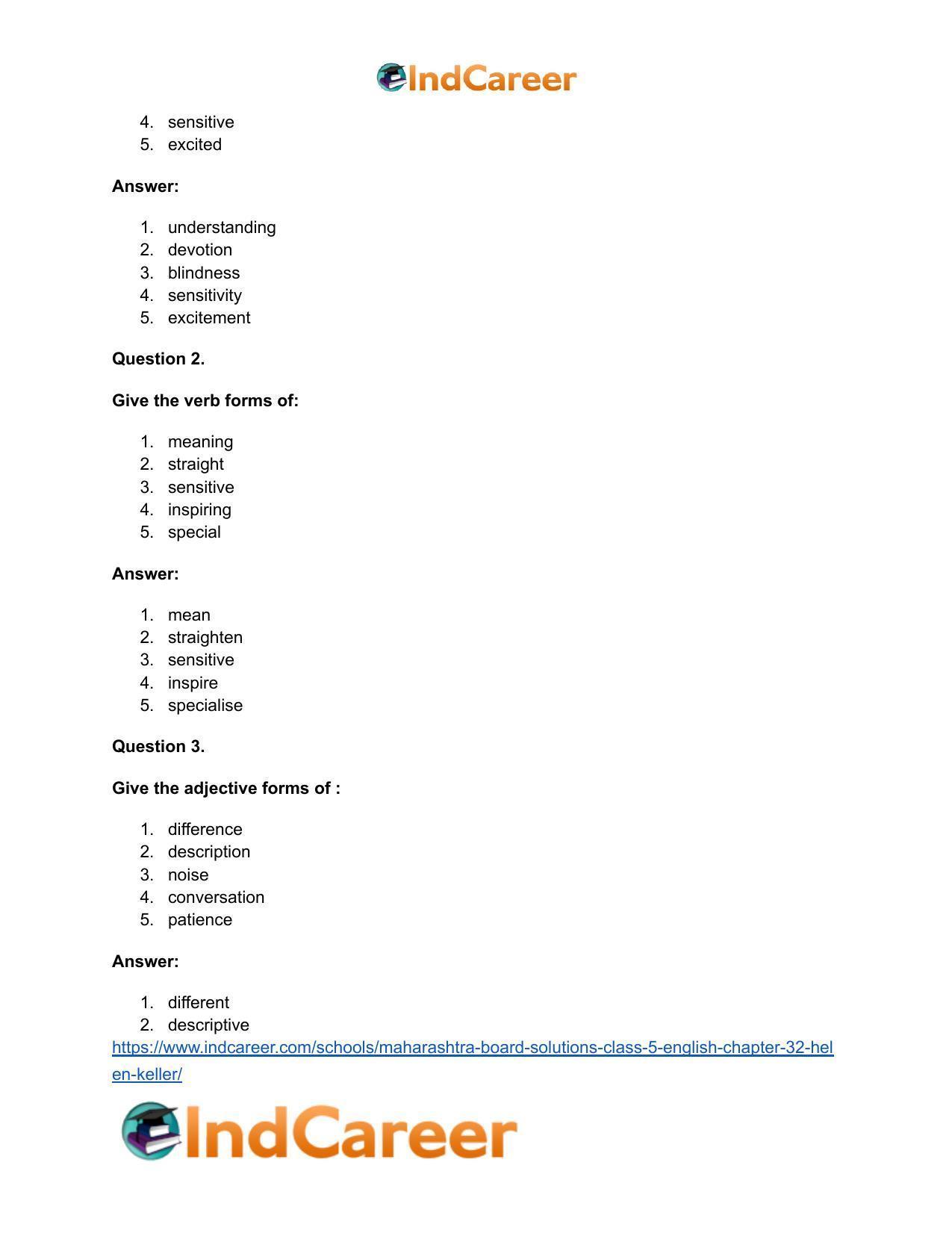 Maharashtra Board Solutions Class 5-English: Chapter 32- Helen Keller - Page 7