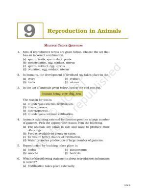 NCERT Exemplar Book for Class 8 Science: Chapter 9- Reproduction in Animals