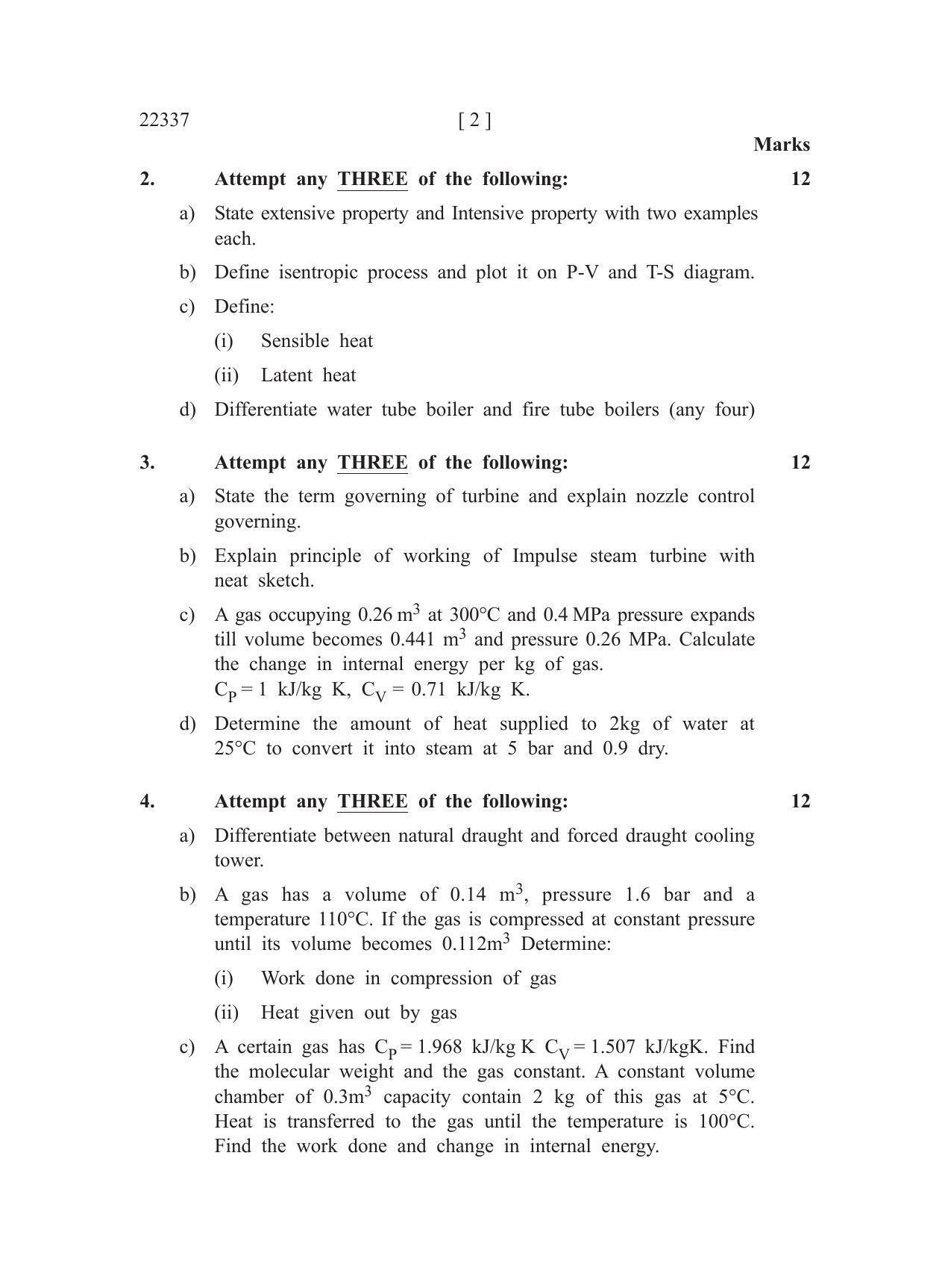 MSBTE Summer Question Paper 2019 - Thermal Engineering - Page 2