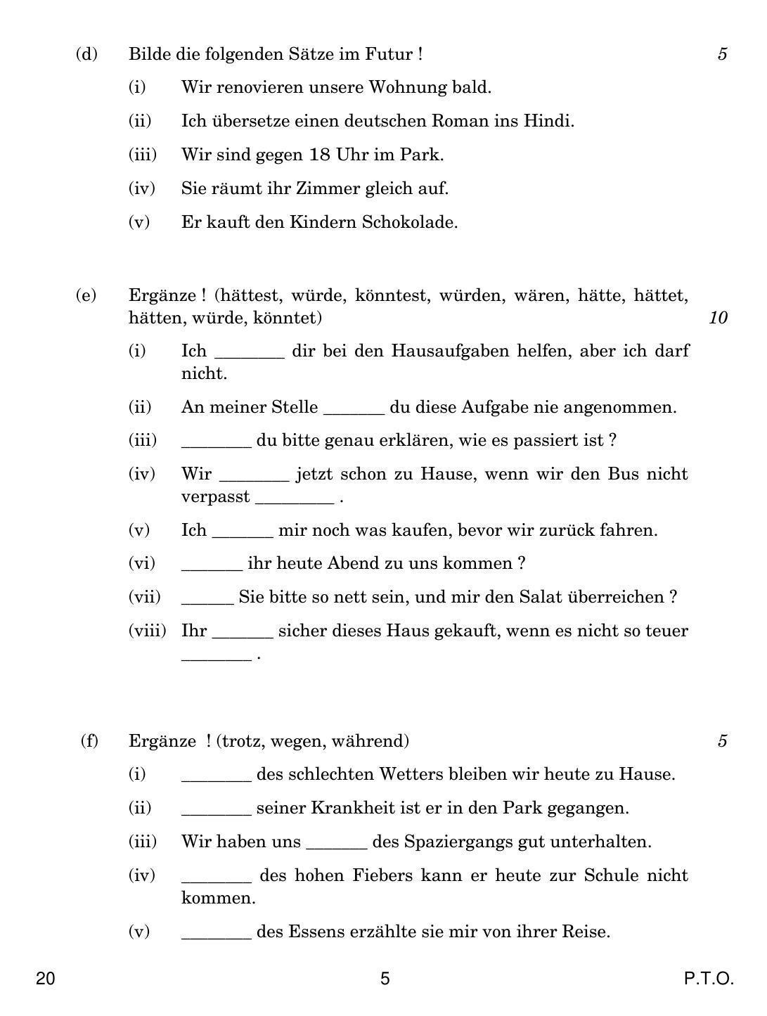 CBSE Class 12 20 GERMAN 2018 Question Paper - Page 5