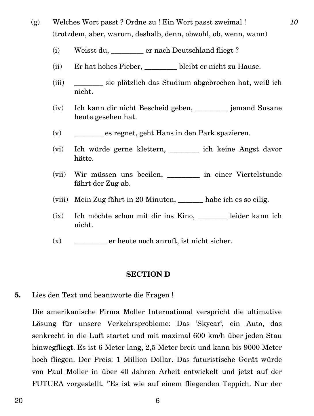 CBSE Class 12 20 GERMAN 2018 Question Paper - Page 6