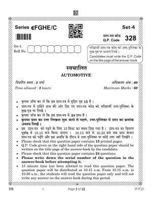 CBSE Class 12 Automotive (Compartment) 2023 Question Paper