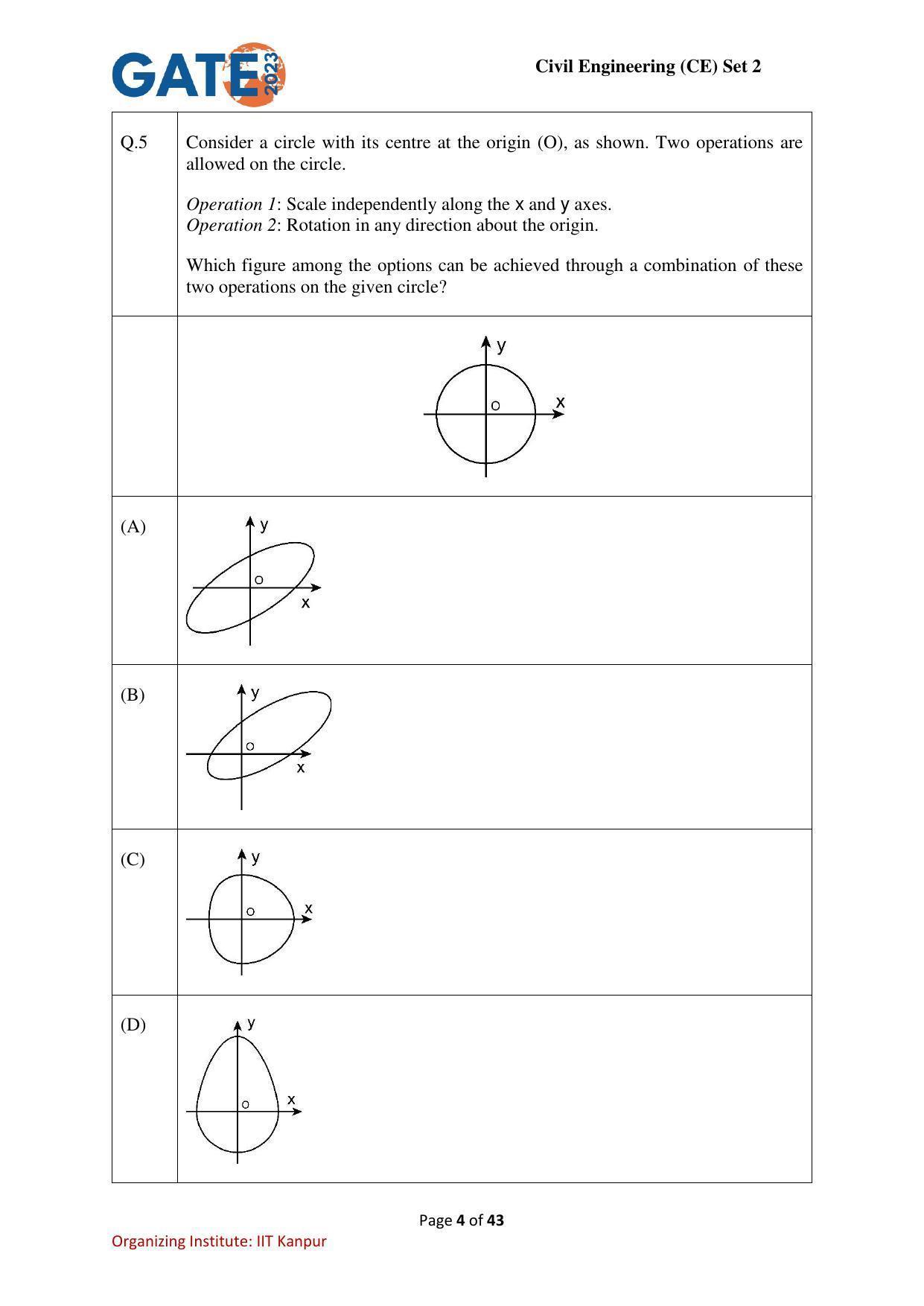 GATE 2023 Civil Engineering (CE-2) (Afternoon) Question Paper - Page 4