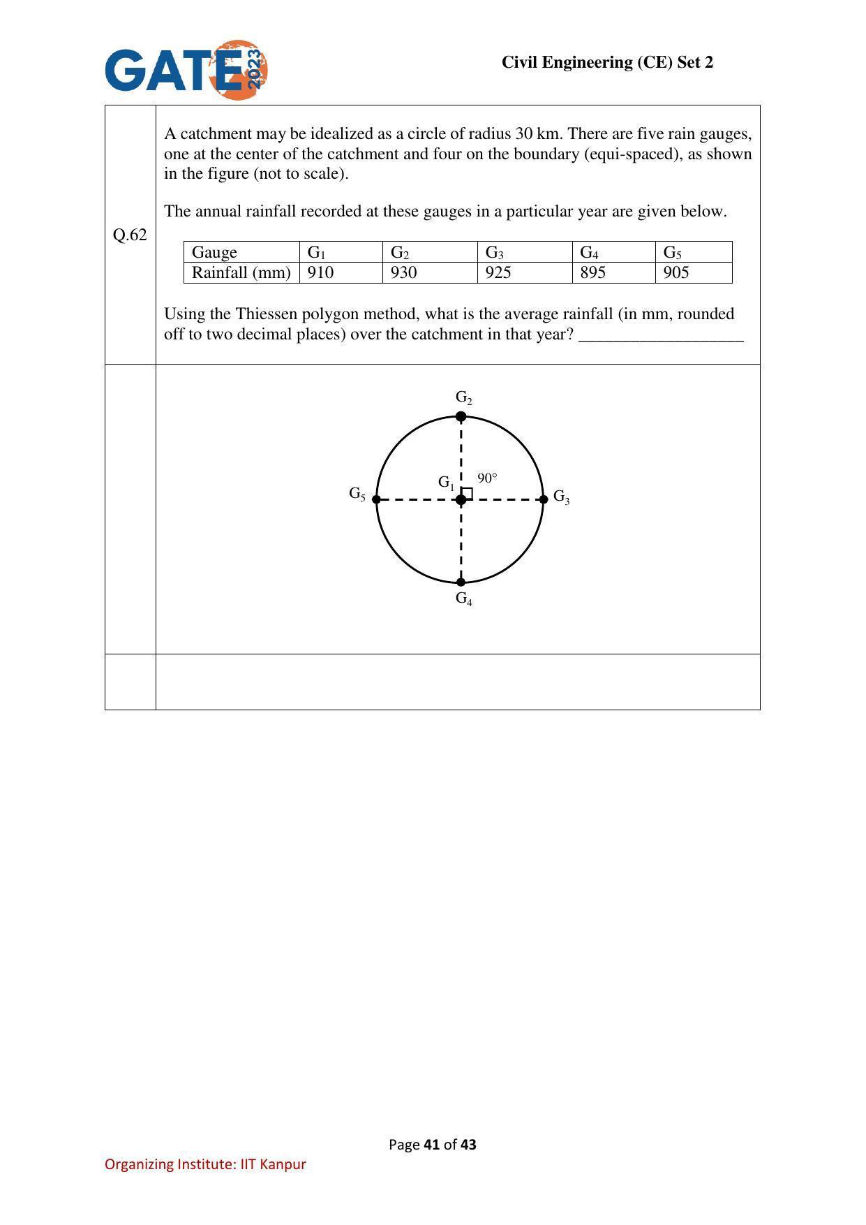 GATE 2023 Civil Engineering (CE-2) (Afternoon) Question Paper - Page 41