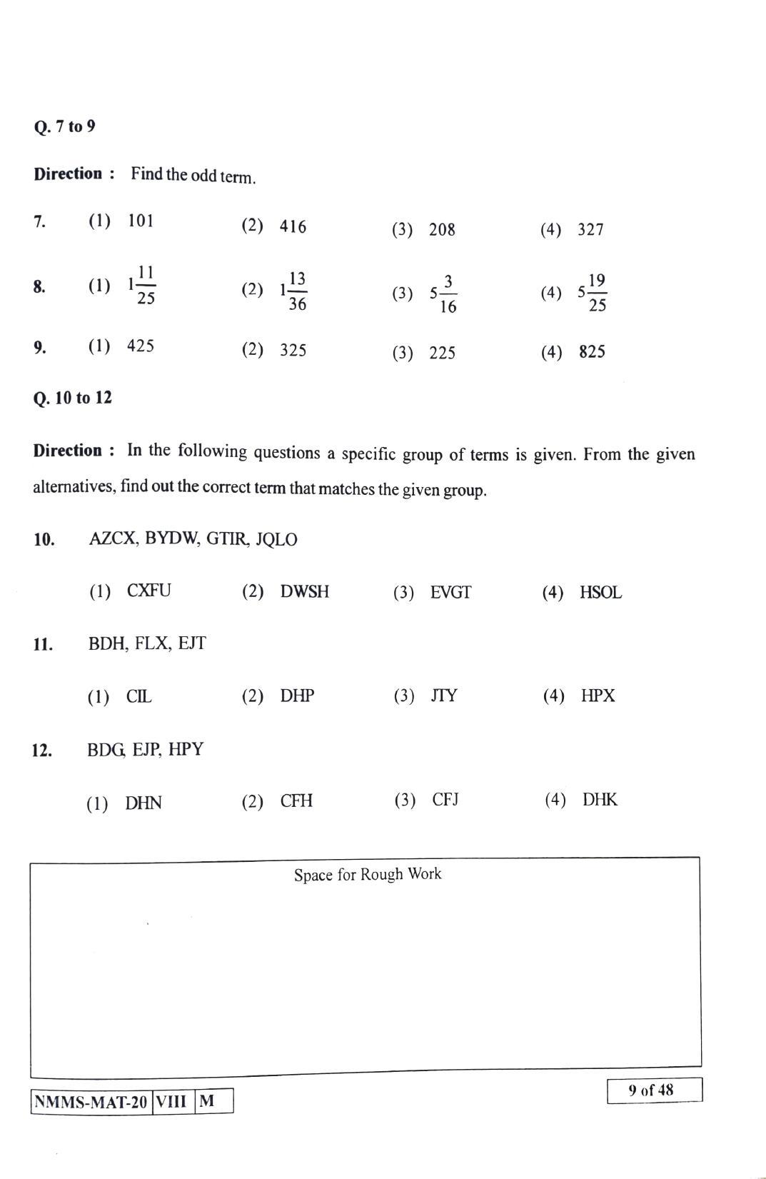 MAT KANNADA 2020-21 Class 8 Maharashtra NMMS Question Papers - Page 9