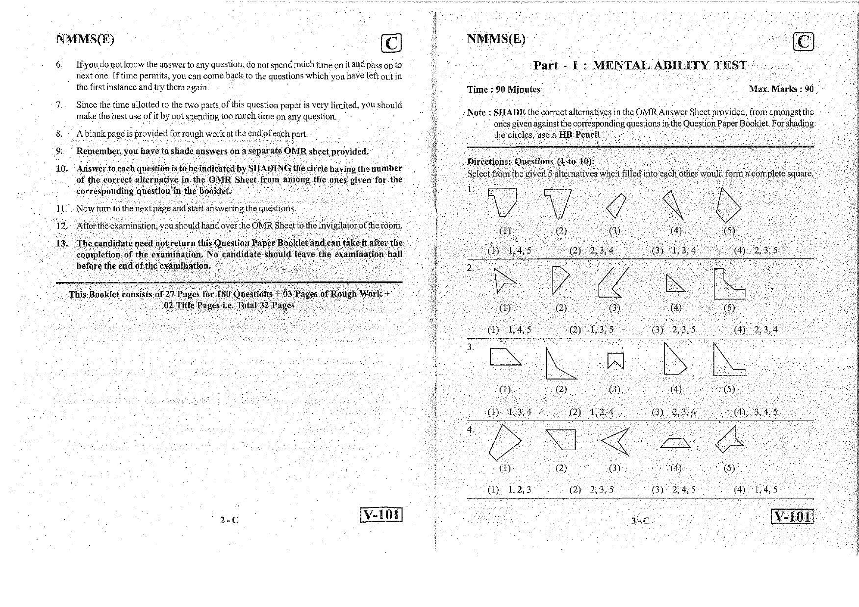 MAT - SAT English Nov 2018 (Set C) Class 8 Andhra Pradesh NMMS Question Papers - Page 2