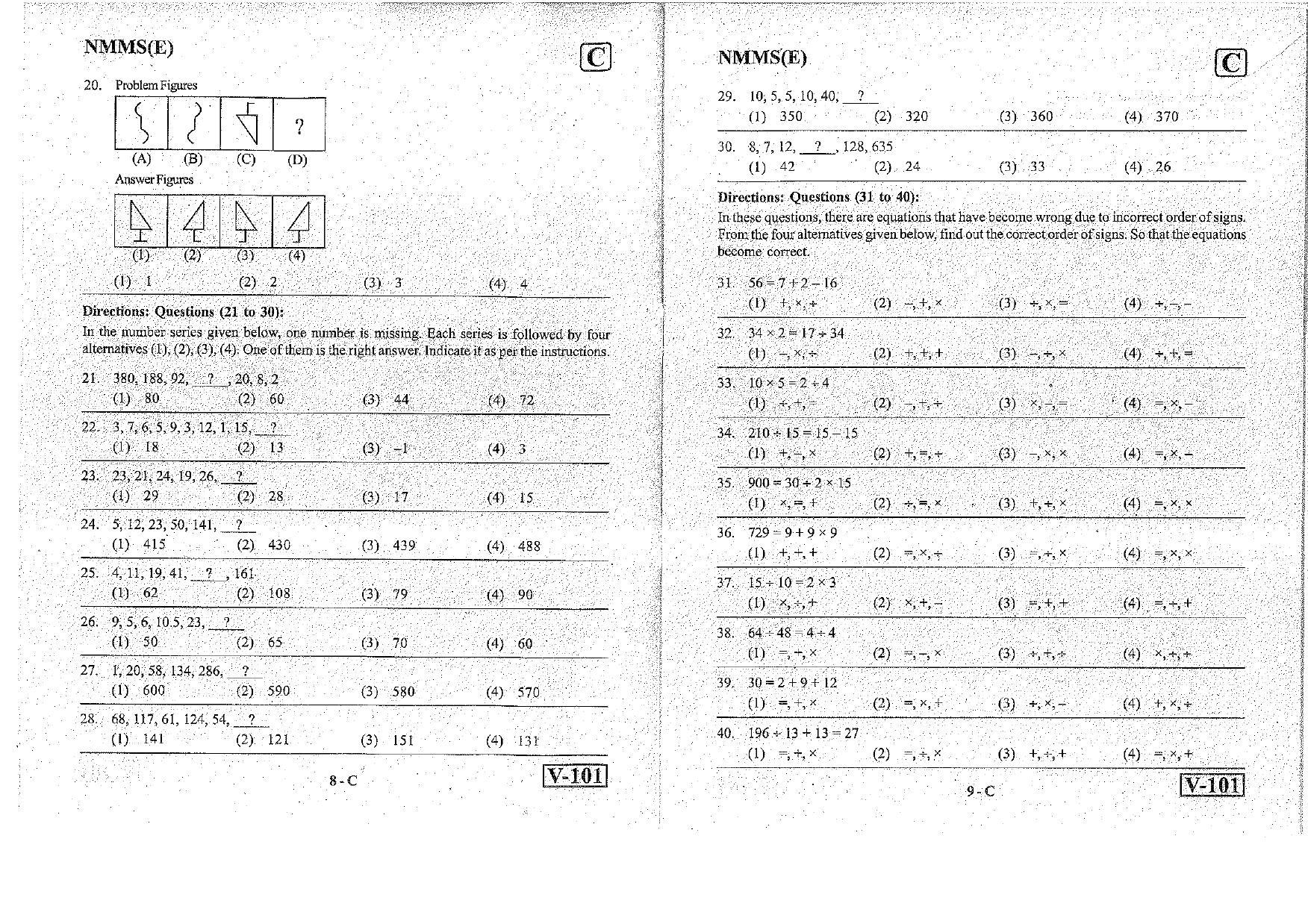 MAT - SAT English Nov 2018 (Set C) Class 8 Andhra Pradesh NMMS Question Papers - Page 5