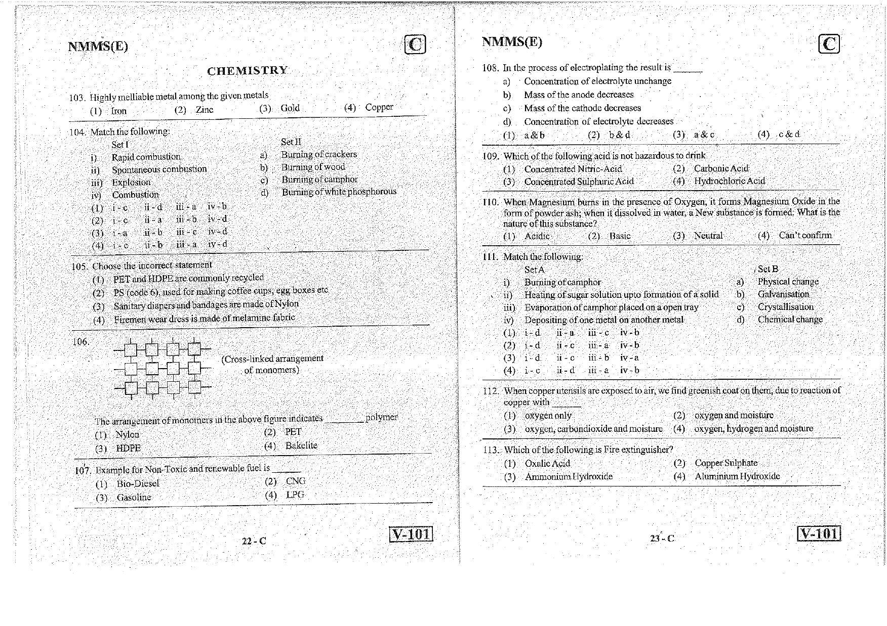 MAT - SAT English Nov 2018 (Set C) Class 8 Andhra Pradesh NMMS Question Papers - Page 12