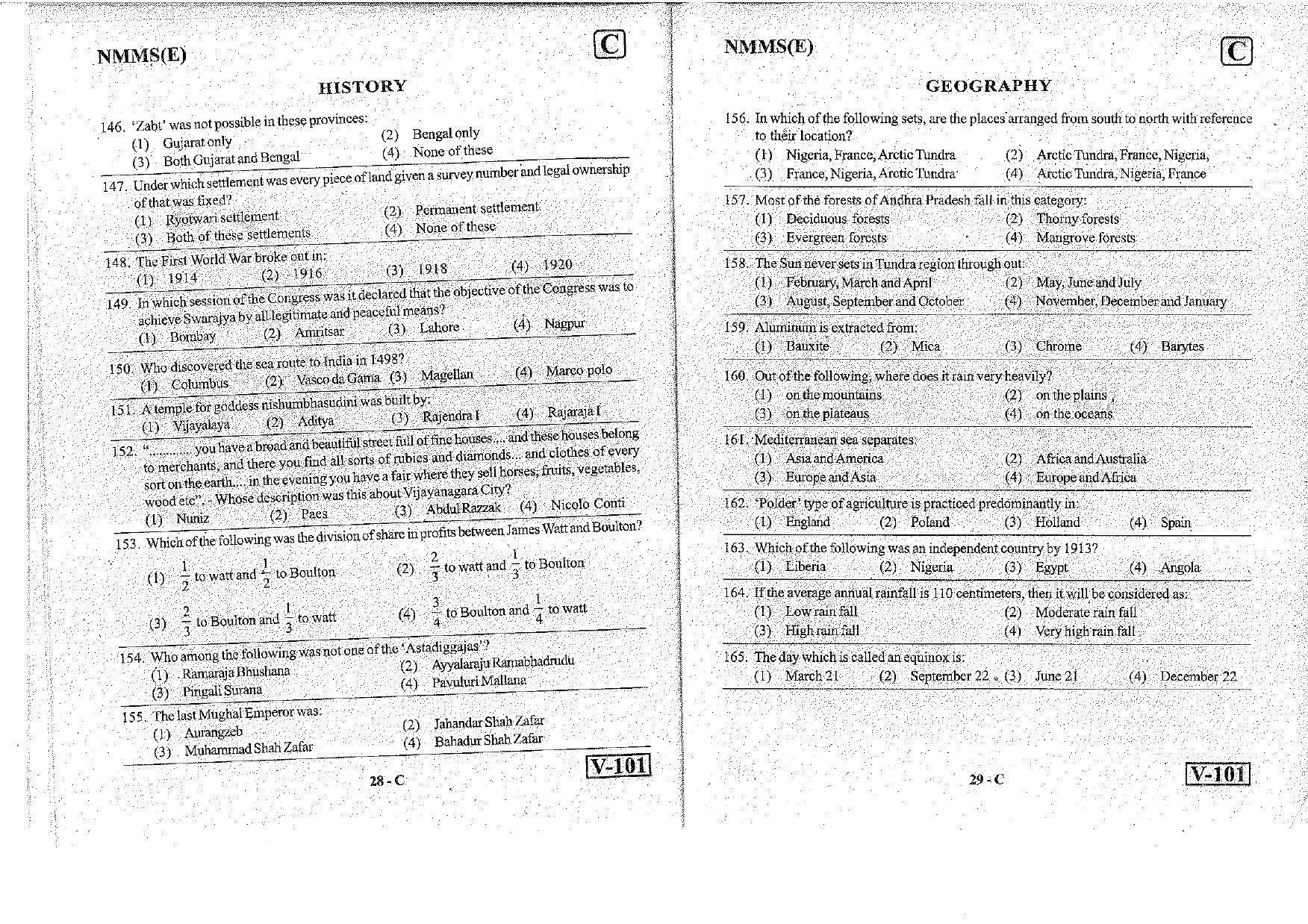 MAT - SAT English Nov 2018 (Set C) Class 8 Andhra Pradesh NMMS Question Papers - Page 15