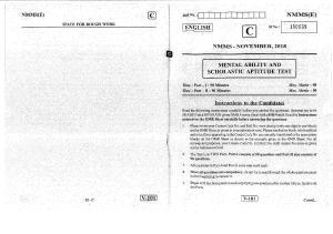 MAT - SAT English Nov 2018 (Set C) Class 8 Andhra Pradesh NMMS Question Papers