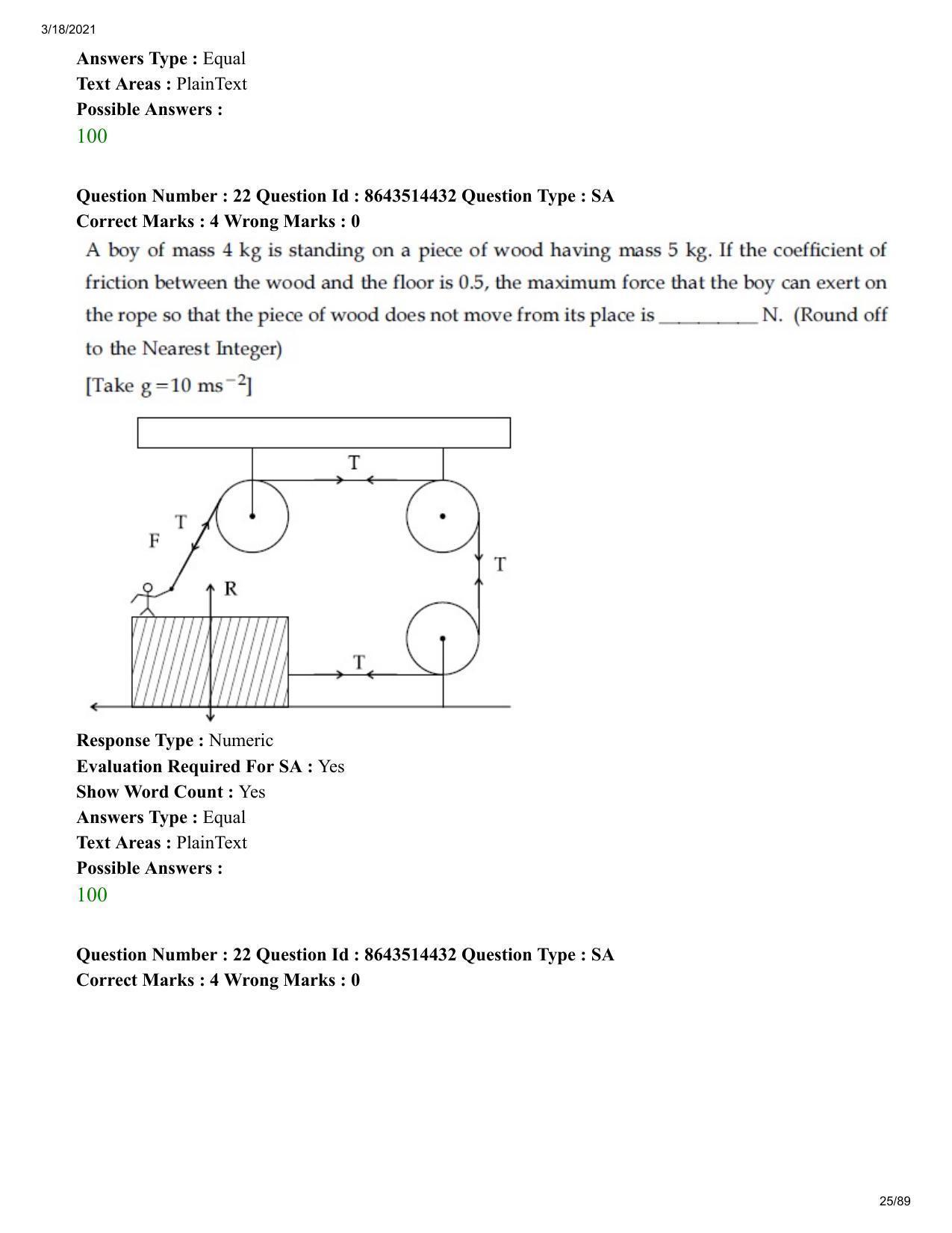 JEE Mains 2021: BTech EP (Shift 2) 17-03-2021 Question Paper - Page 25