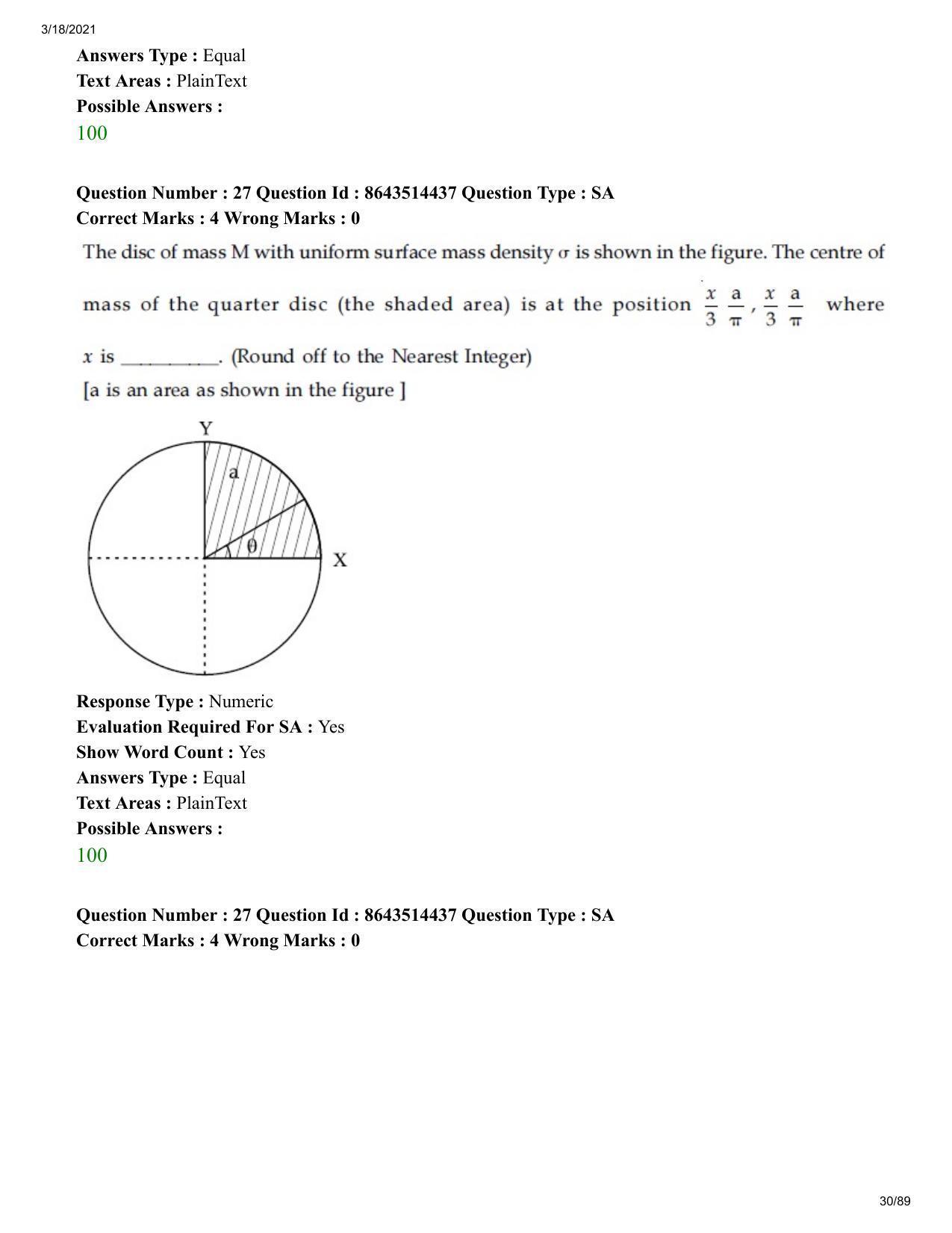 JEE Mains 2021: BTech EP (Shift 2) 17-03-2021 Question Paper - Page 30