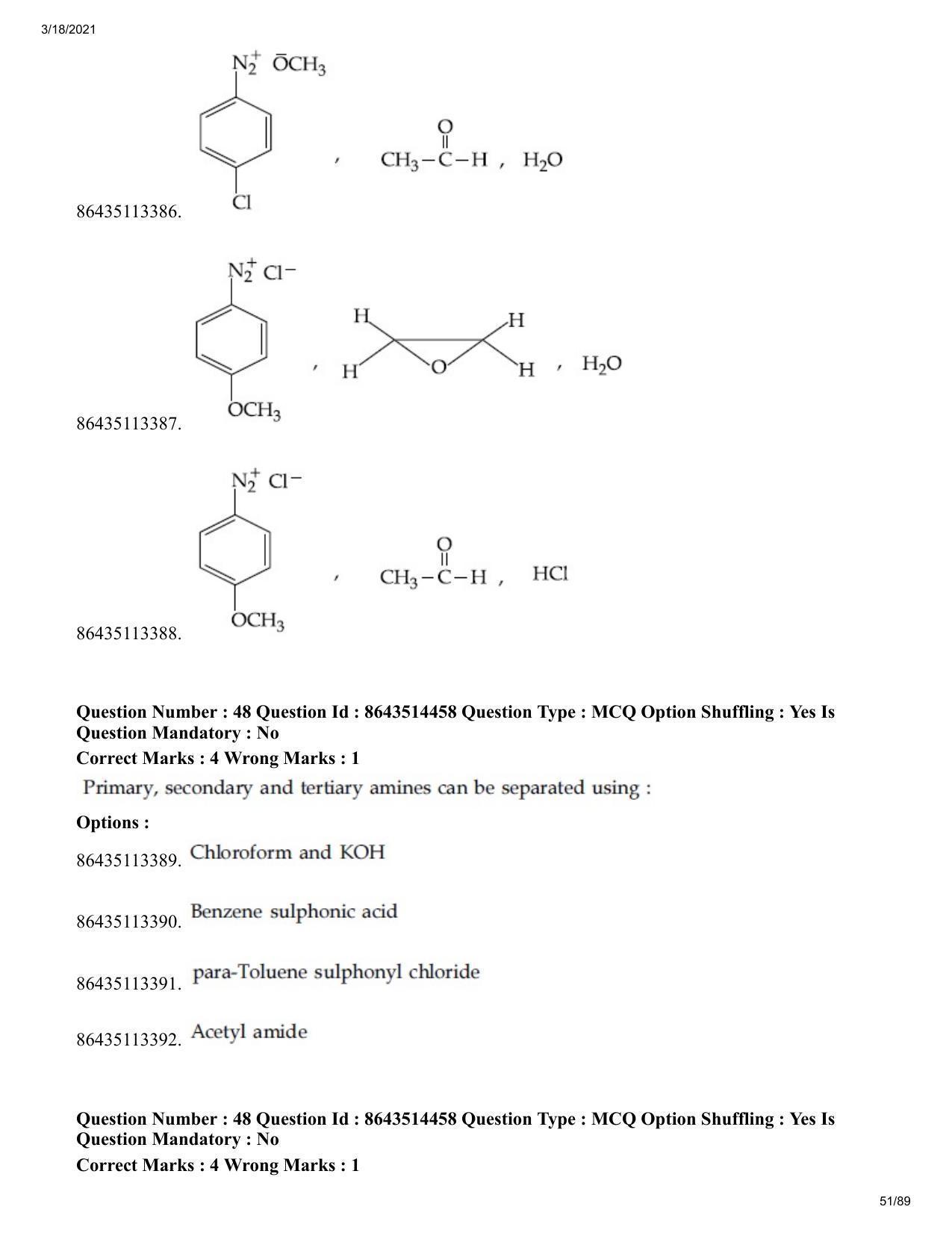 JEE Mains 2021: BTech EP (Shift 2) 17-03-2021 Question Paper - Page 51