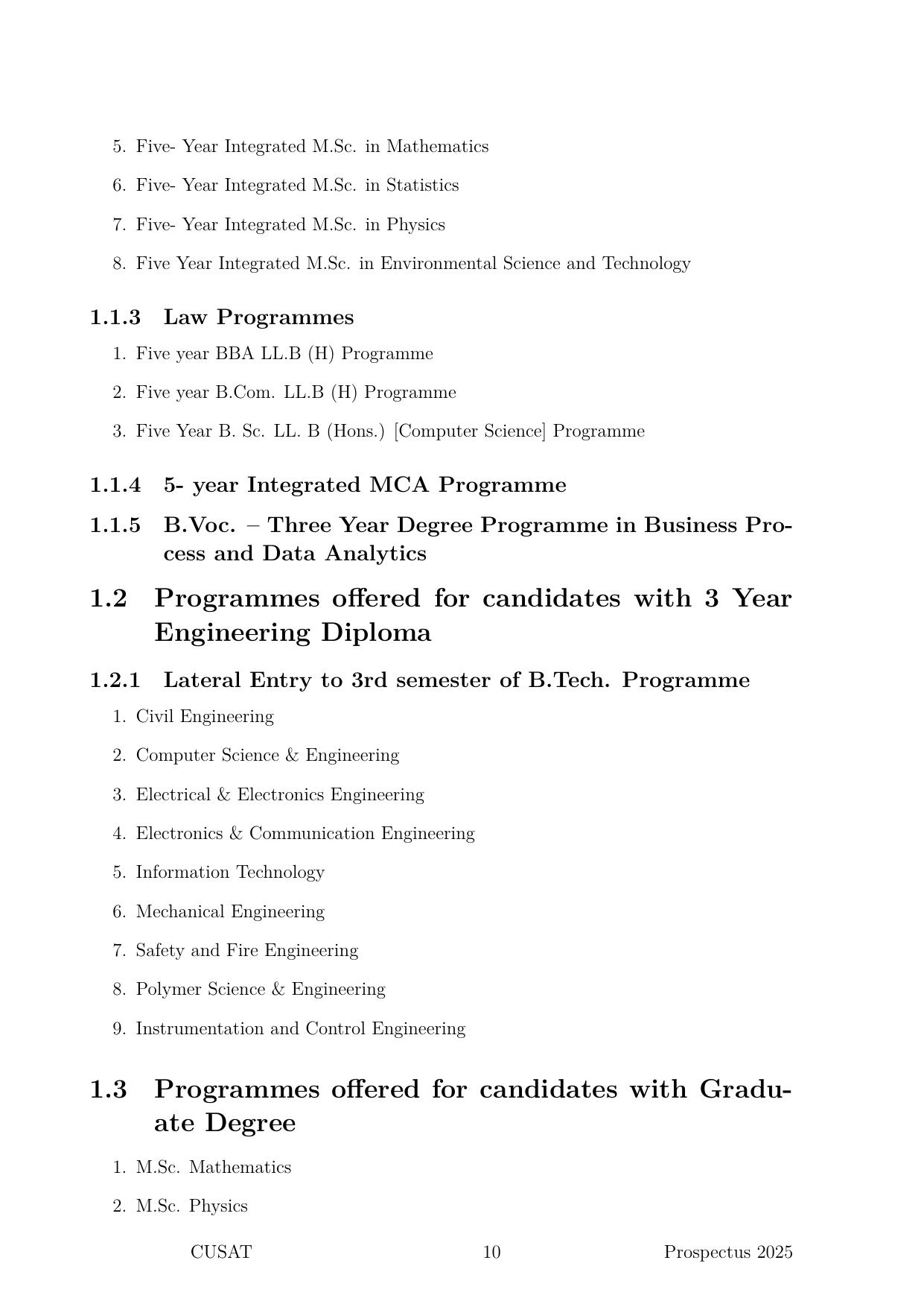 CUSAT CAT 2025 Syllabus - Page 11