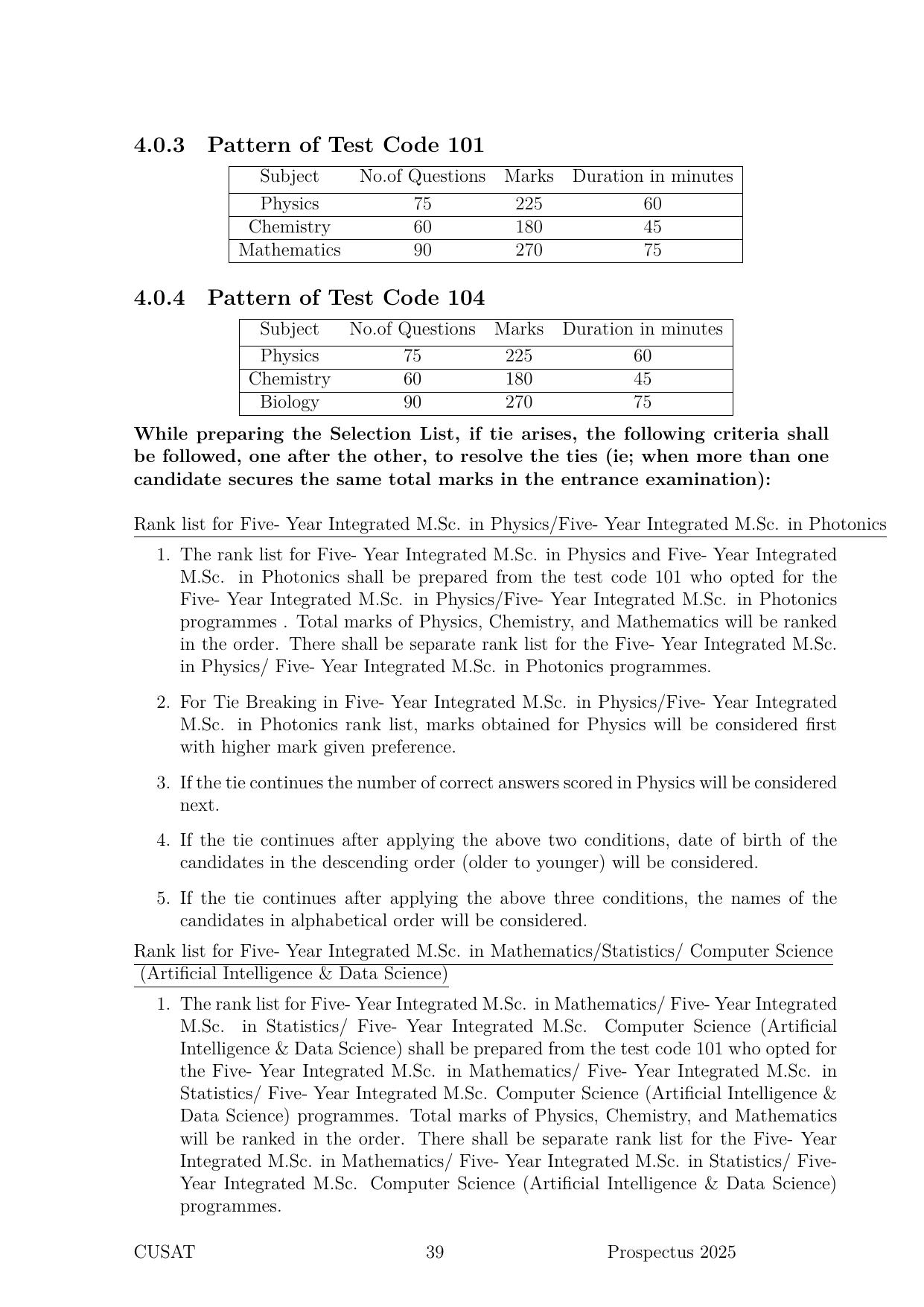 CUSAT CAT 2025 Syllabus - Page 40