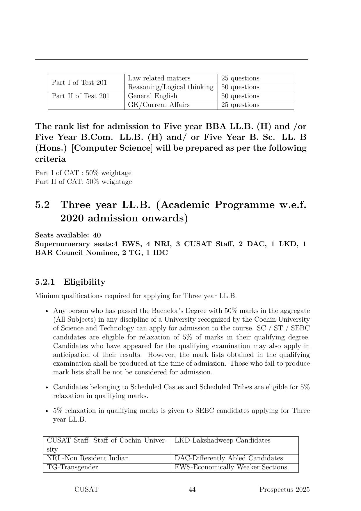 CUSAT CAT 2025 Syllabus - Page 45