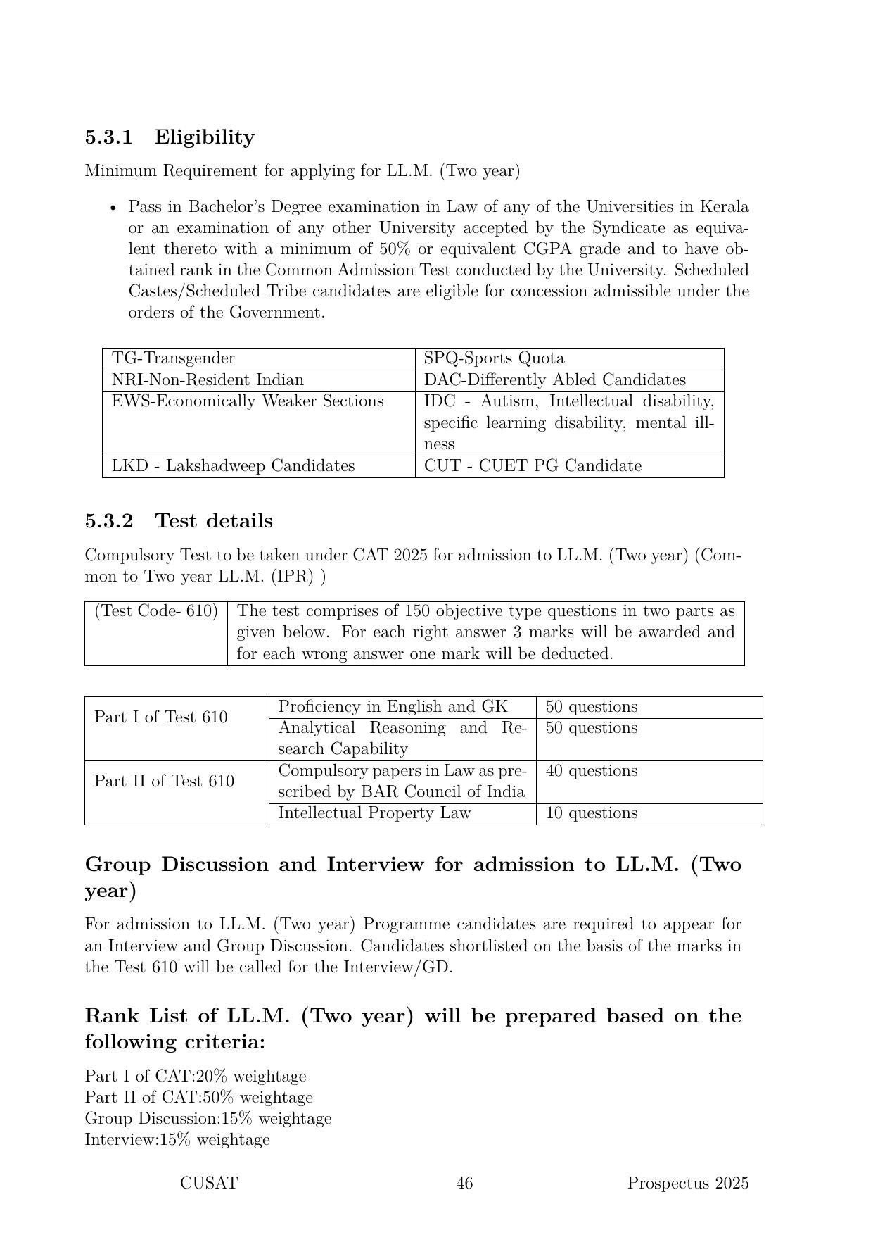 CUSAT CAT 2025 Syllabus - Page 47