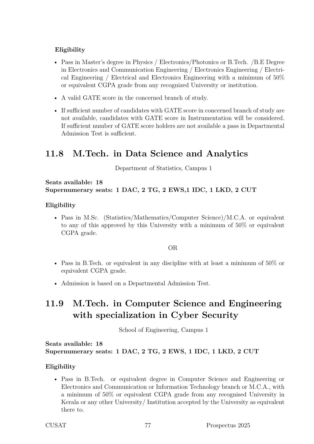 CUSAT CAT 2025 Syllabus - Page 78