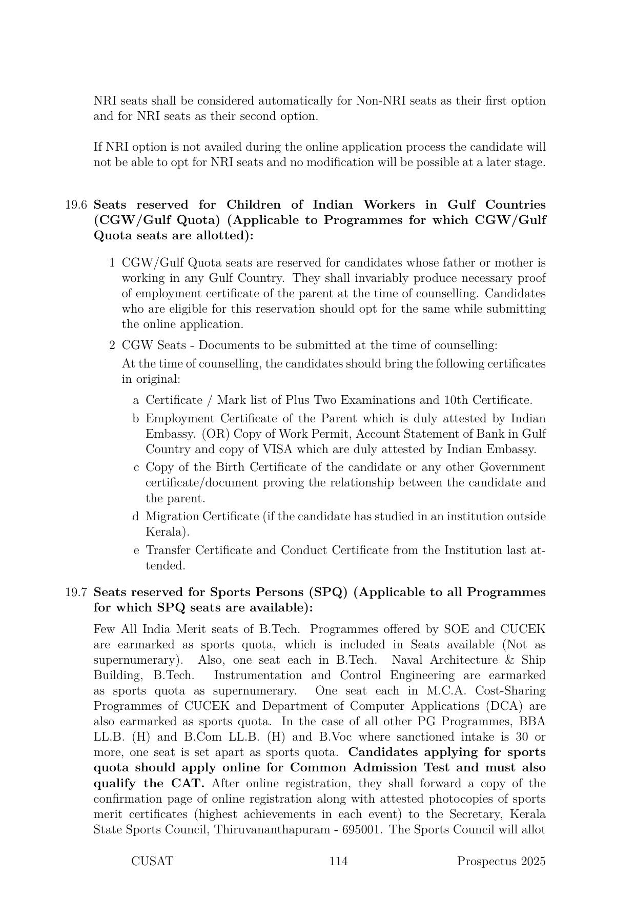 CUSAT CAT 2025 Syllabus - Page 115