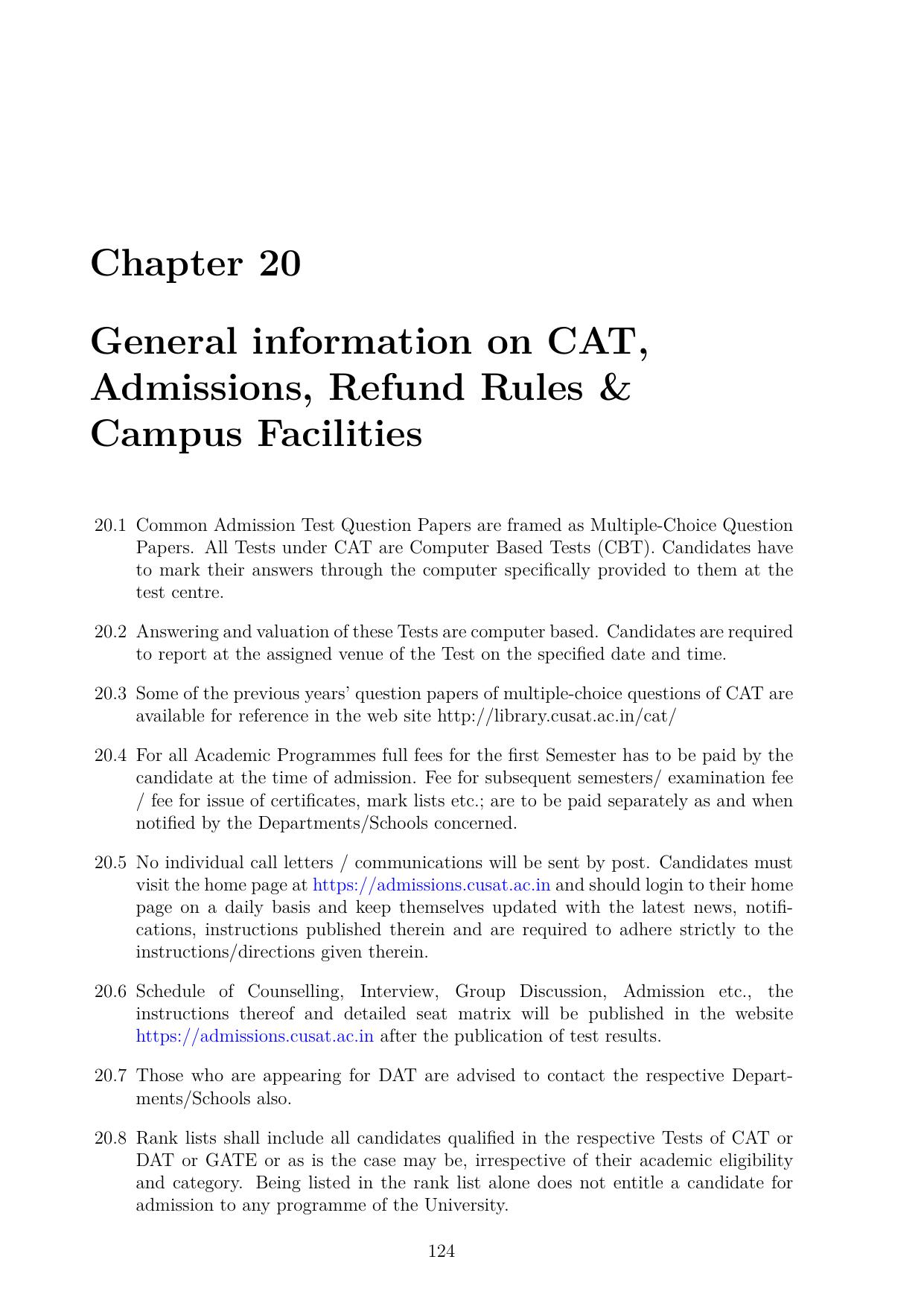 CUSAT CAT 2025 Syllabus - Page 125