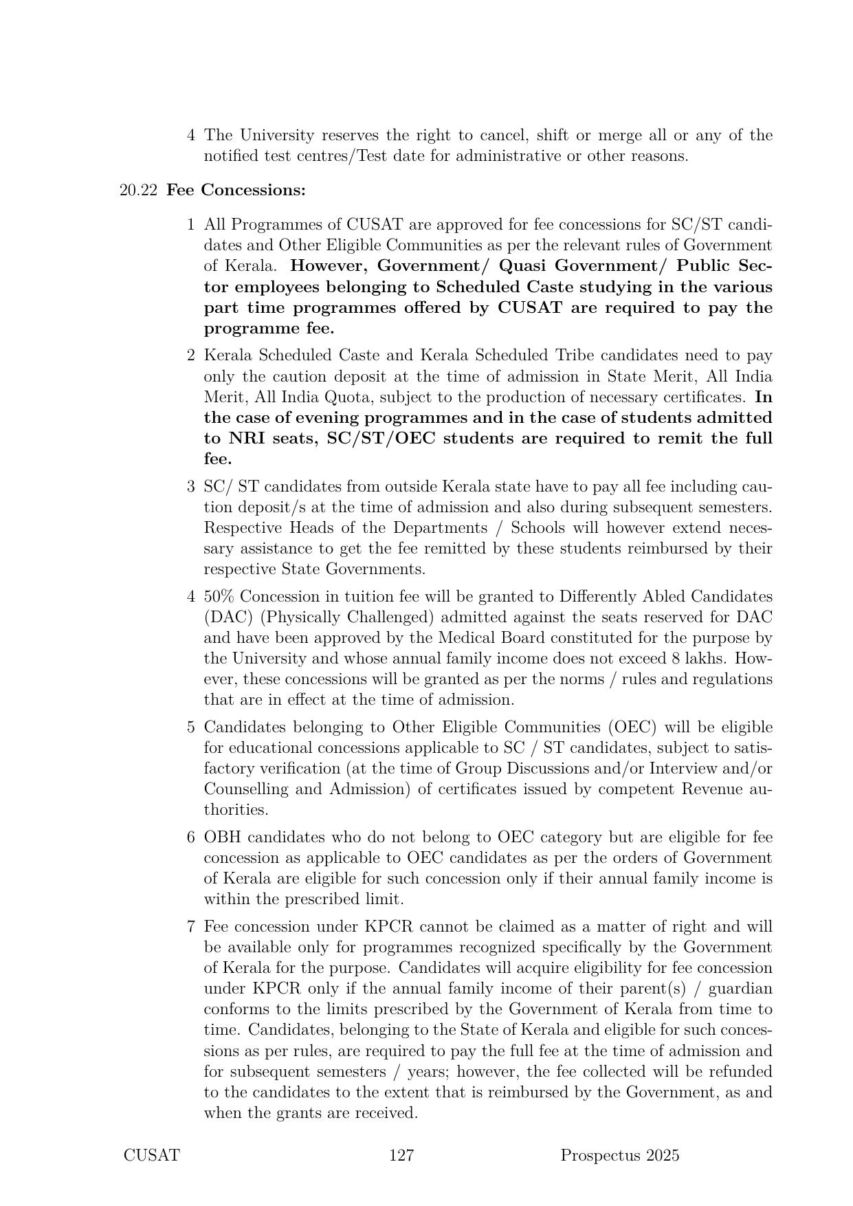 CUSAT CAT 2025 Syllabus - Page 128