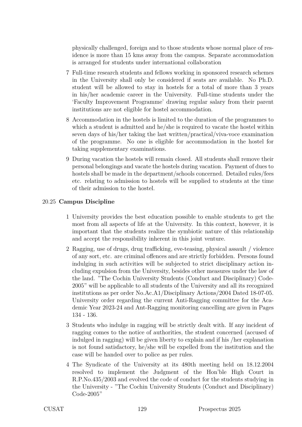 CUSAT CAT 2025 Syllabus - Page 130