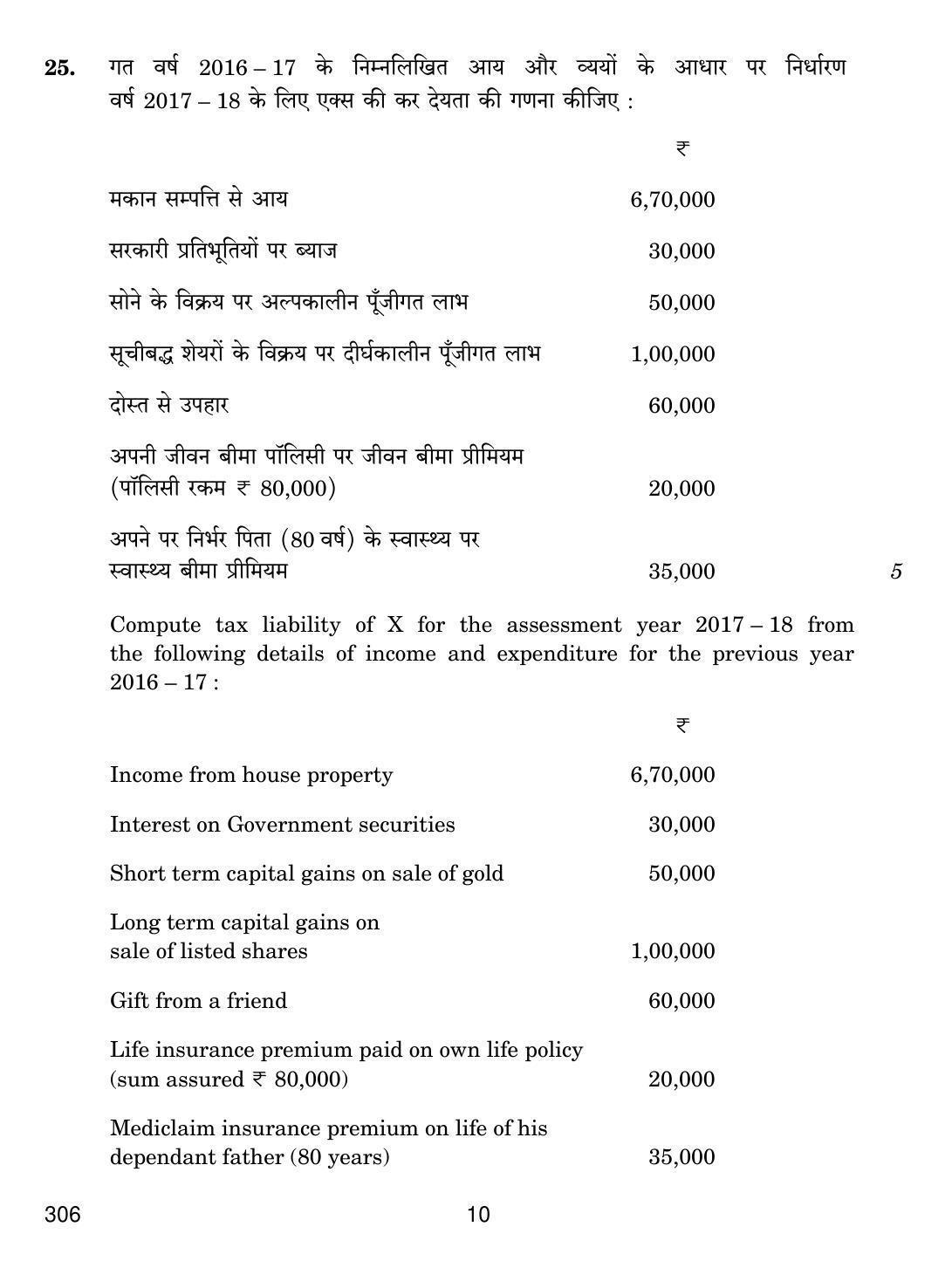 CBSE Class 12 306 TAXATION 2018 Question Paper - Page 10