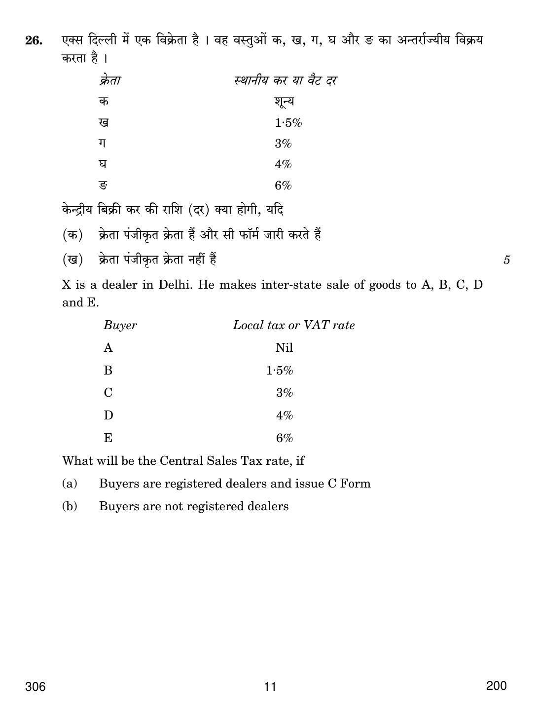 CBSE Class 12 306 TAXATION 2018 Question Paper - Page 11