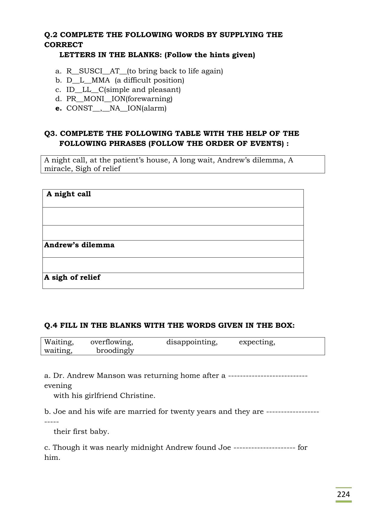 CBSE Worksheets for Class 11 English Birth questions answers - Page 2