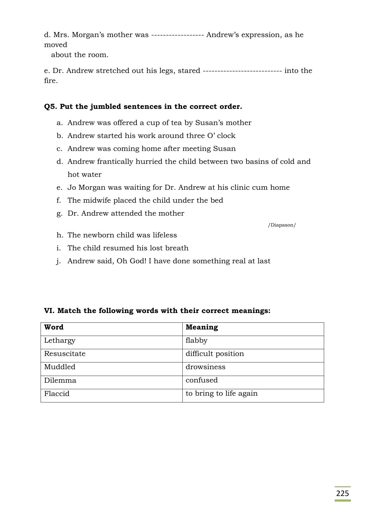 CBSE Worksheets for Class 11 English Birth questions answers - Page 3