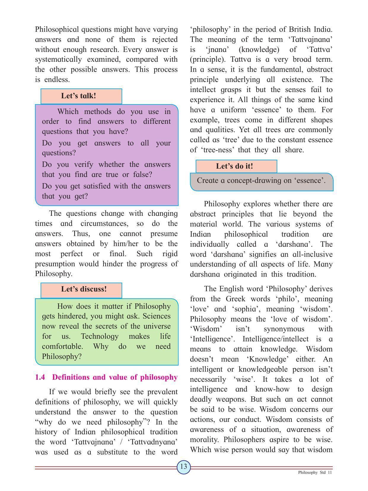 Maharashtra Board Class 11 Philosophy Textbook - Page 23