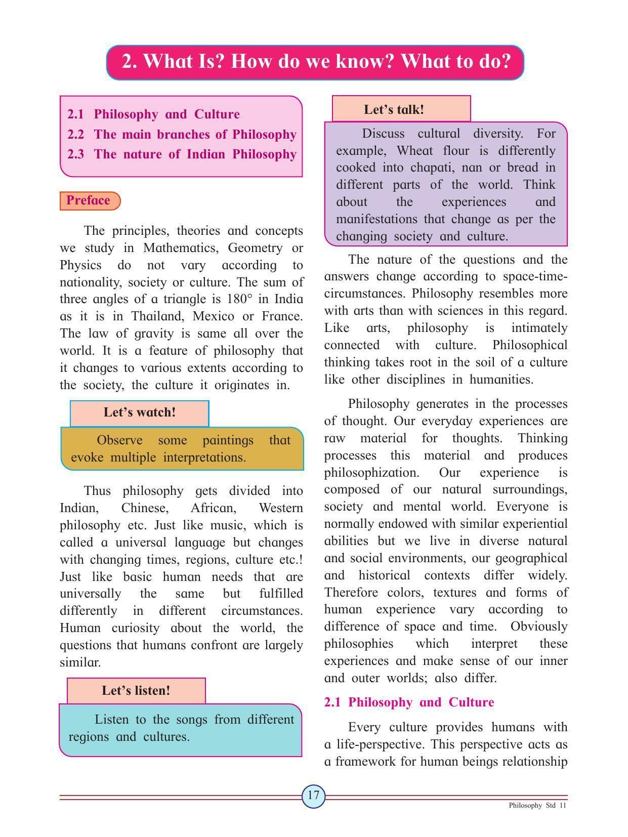 Maharashtra Board Class 11 Philosophy Textbook - Page 27