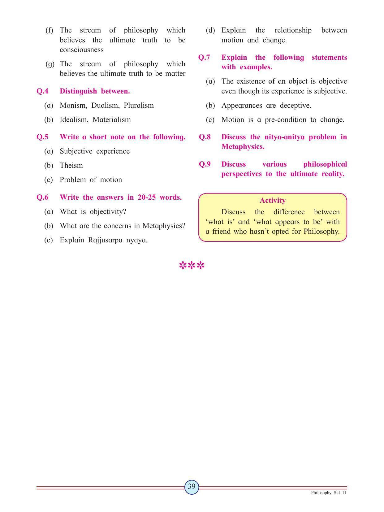 Maharashtra Board Class 11 Philosophy Textbook - Page 49